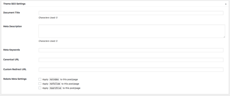 Genesis Framework Post SEO Settings Panel