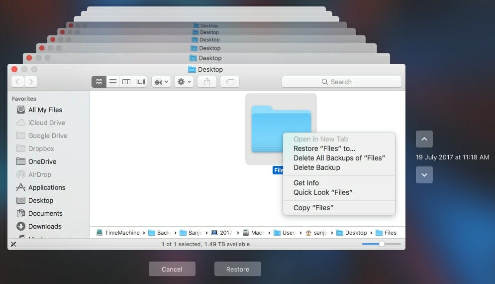 Delete All Backup Of A File