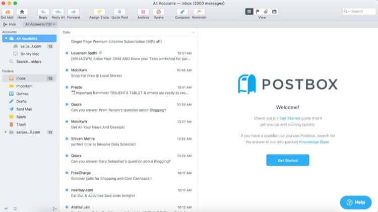 PostBox Mac App As Email Client