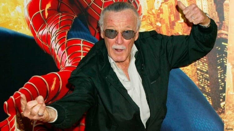 Stan Lee Posing With Spider Man