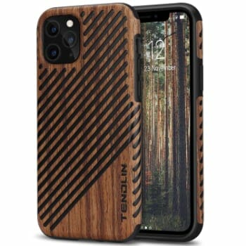 TENDLIN Wood & Leather Case For iPhone 11 Pro