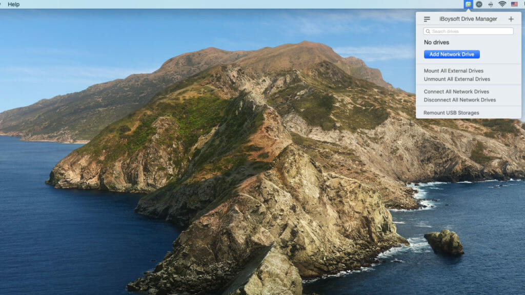 iBoysoft Menu Bar icon to manage external drives