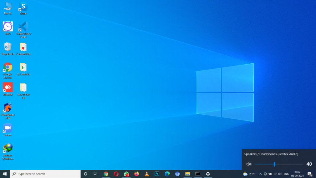 Speakers icon in windows